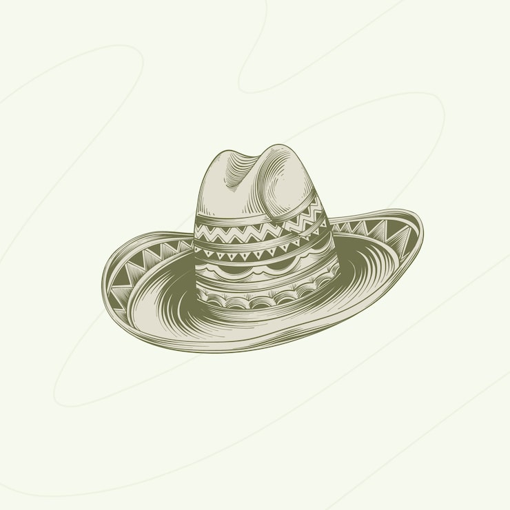 Vector gratuito ilustración de sombrero mariachi dibujado a mano