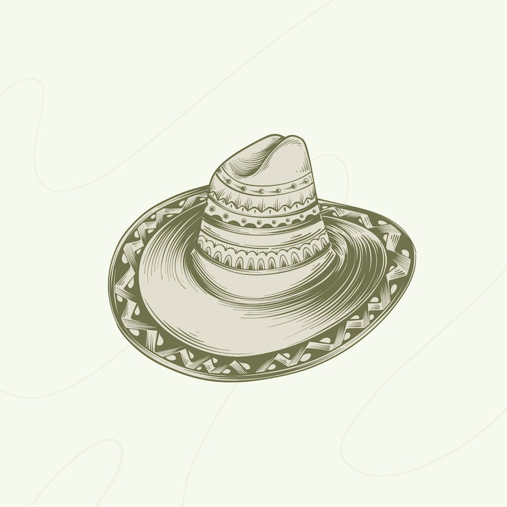 Vector gratuito ilustración de sombrero mariachi dibujado a mano