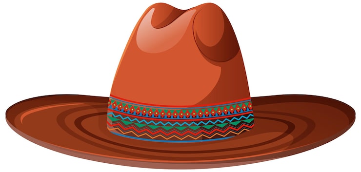 Vector gratuito ilustración del sombrero tradicional mexicano