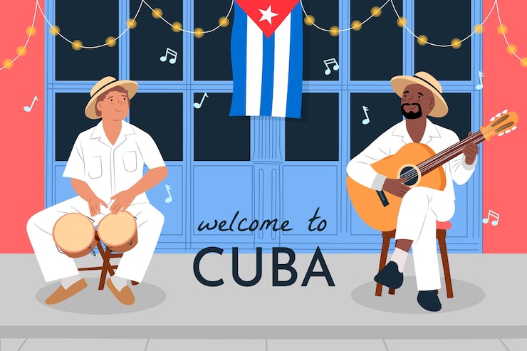 Vector gratuito ilustración de viaje a cuba plana dibujada a mano