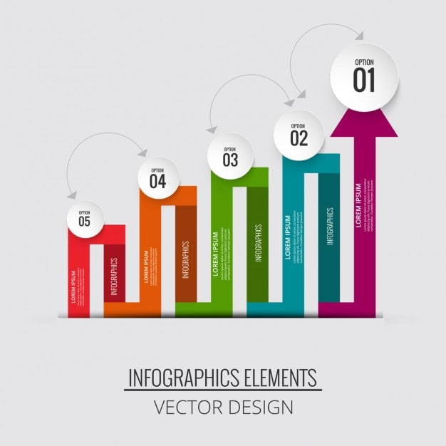 Vector gratuito infografía con una flecha
