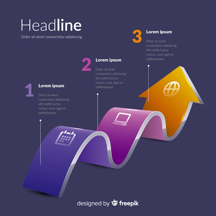 Vector gratuito infografía pasos plantilla diseño isométrico