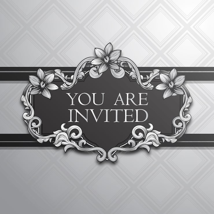 Vector gratuito invitación elegante con diseño plateado