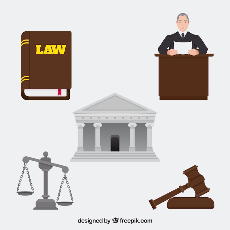 Vector gratuito law and justice element set