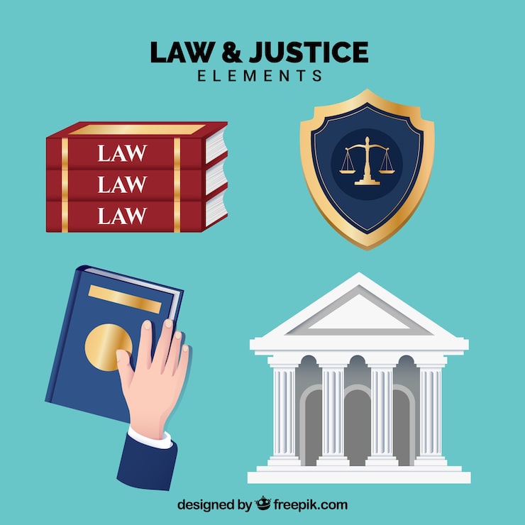 Vector gratuito law and justice element set