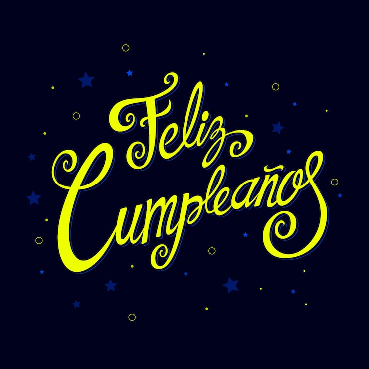 Vector gratuito letras de feliz cumpleanos con elementos festivos