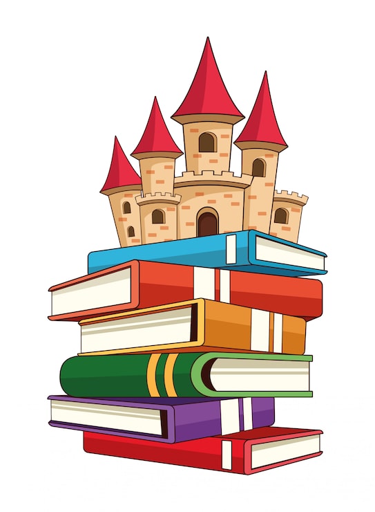 Vector gratuito libro de fantasía con personaje de cuentos.
