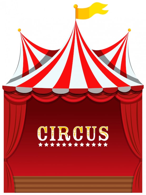 Vector gratuito un lindo circo en blanco