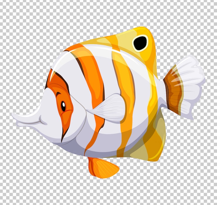 Vector gratuito lindo pez en transparente