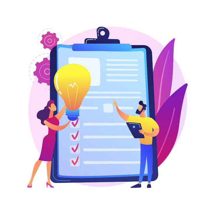 Vector gratuito lluvia de ideas del equipo de negocios, bombilla. declaración de visión, misión empresarial y empresarial, concepto de planificación empresarial