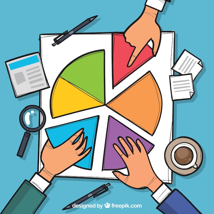 Vector gratuito manos trabajando con gráfico dibujado a mano