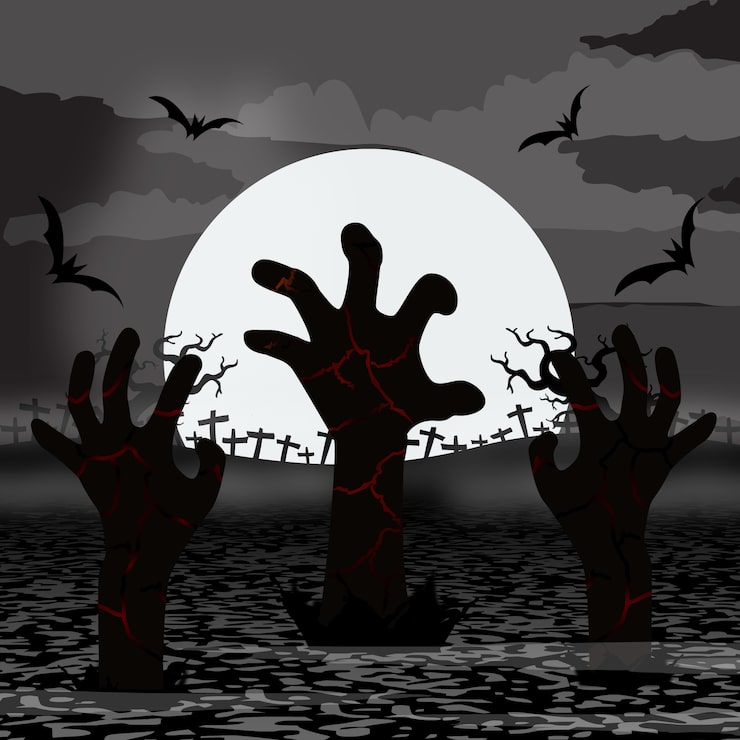 Vector gratuito manos de zombies para halloween