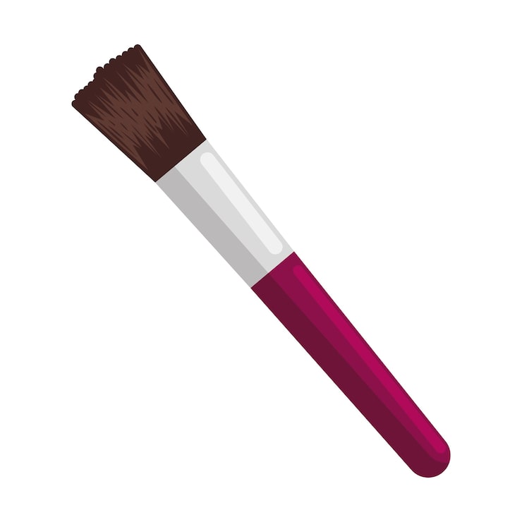 Vector gratuito maquillaje con cepillo cosmético