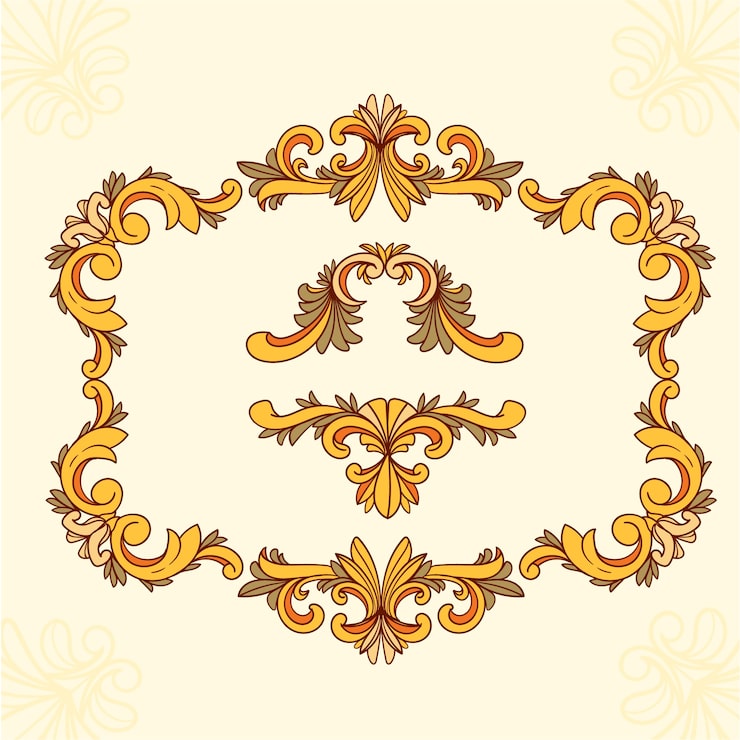 Vector gratuito marco art nouveau dibujado a mano