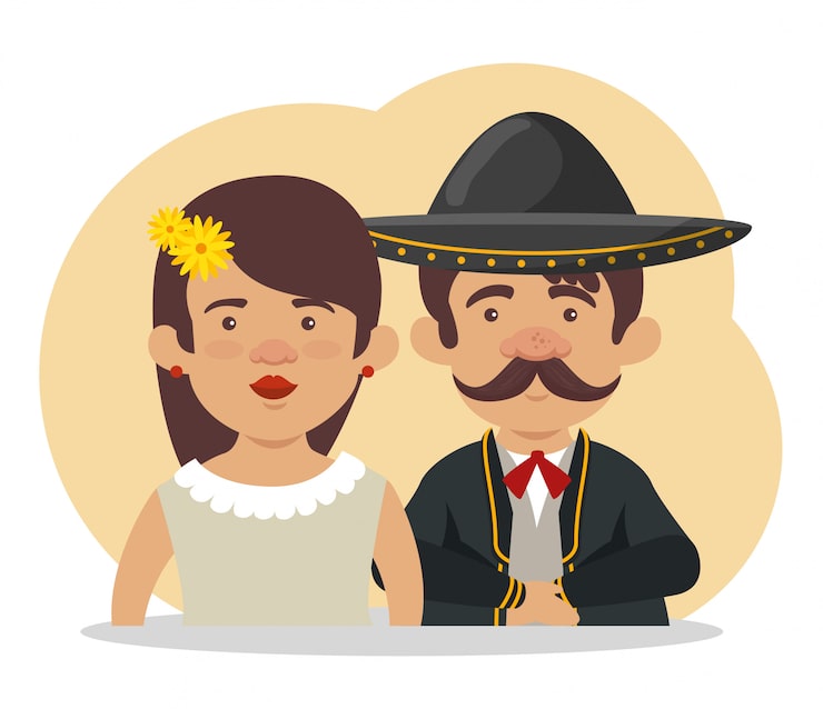 Vector gratuito mariachi con mujer para la celebración del día de los muertos