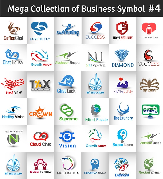 Vector gratuito mega colección de diseño de logotipo vectorial