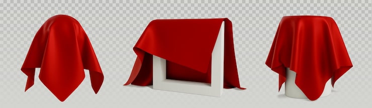Vector gratuito objetos cubiertos con tela de seda roja