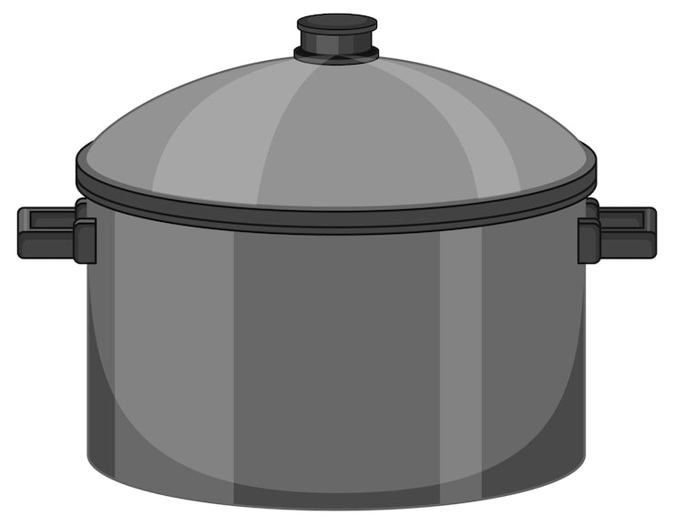 Vector gratuito una olla con tapa sobre fondo blanco.