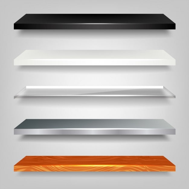 Vector gratuito pack de estantes brillantes