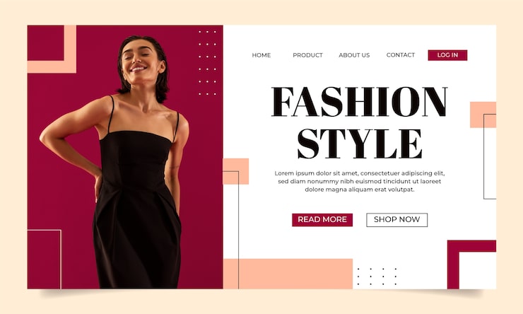 Vector gratuito página de inicio de la colección de moda geométrica.
