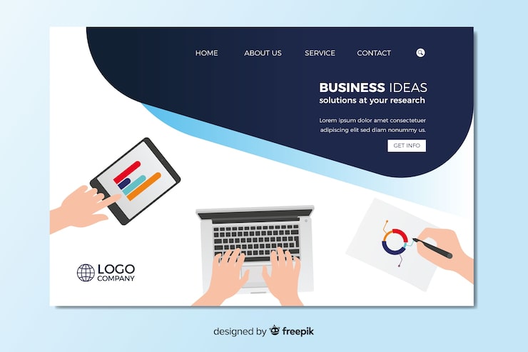 Vector gratuito página de inicio de negocios