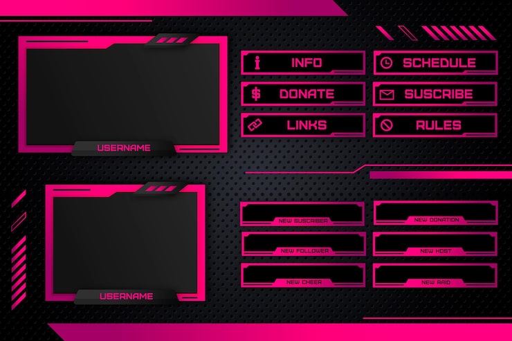 Vector gratuito paneles de transmisión twitch
