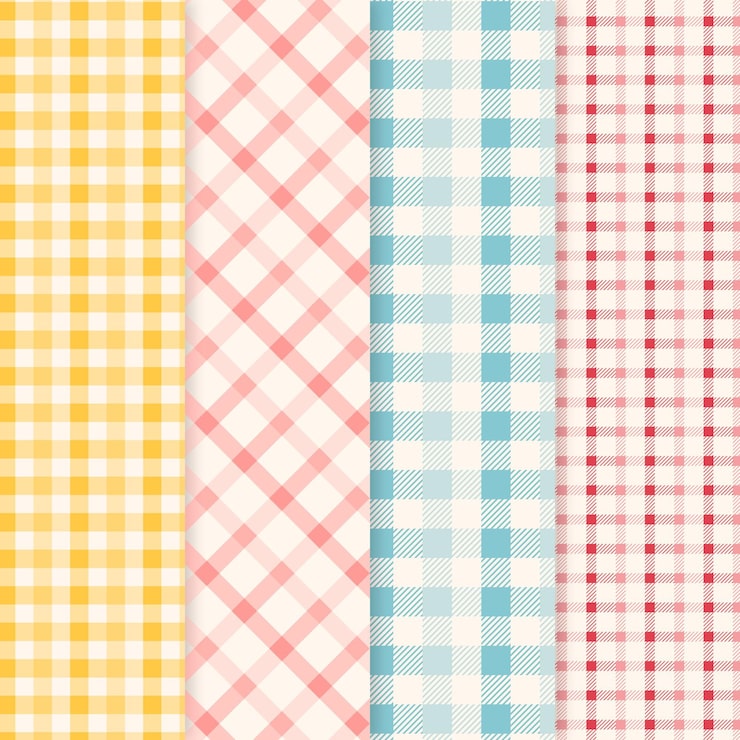 Vector gratuito paquete de patrones de guinga pastel