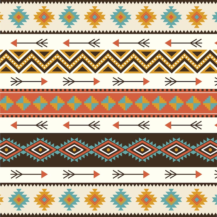 Vector gratuito patrón nativo americano de diseño plano