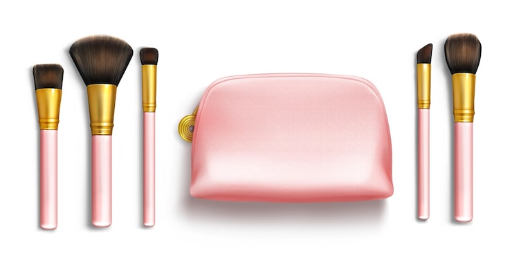 Vector gratuito pegatinas de diseño de pinceles de maquillaje