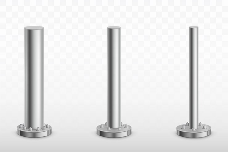 Vector gratuito pilares de poste de metal, tubos de acero zapatas de cilindro