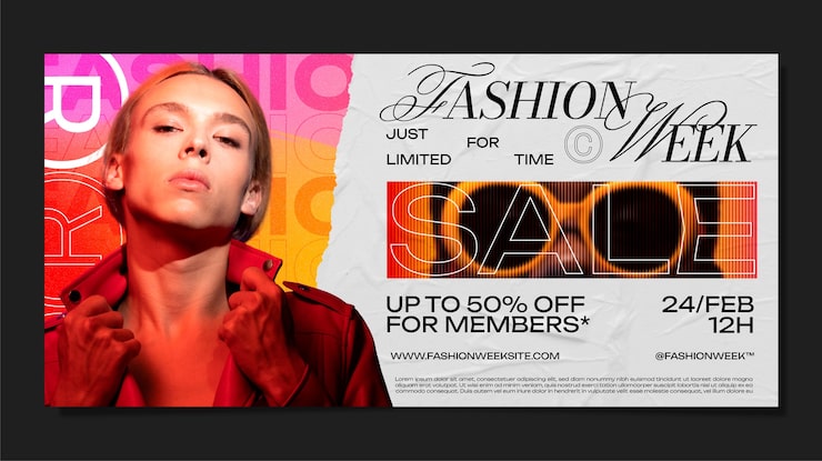 Vector gratuito plantilla de banner de venta de la semana de la moda