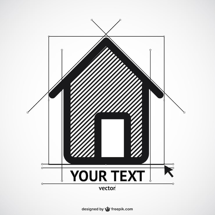 Vector gratuito plantilla con boceto de casa
