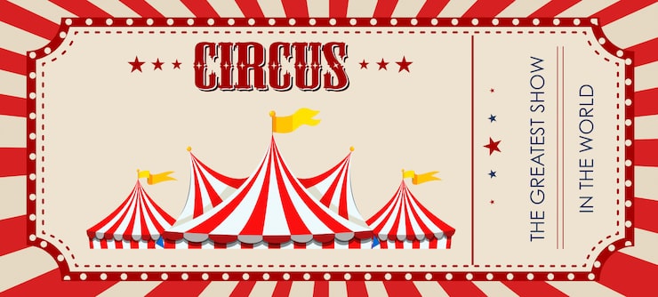 Vector gratuito una plantilla de boleto de circo.