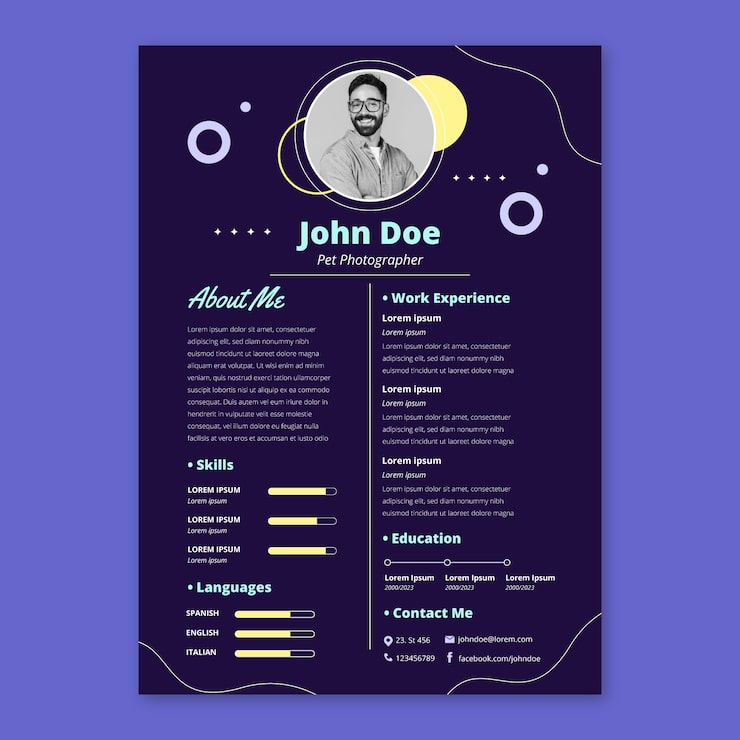 Vector gratuito plantilla cv de diseño plano