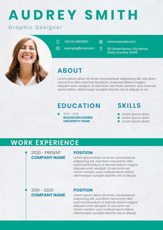 Vector gratuito plantilla editable de currículum vitae creativo para búsqueda de empleo