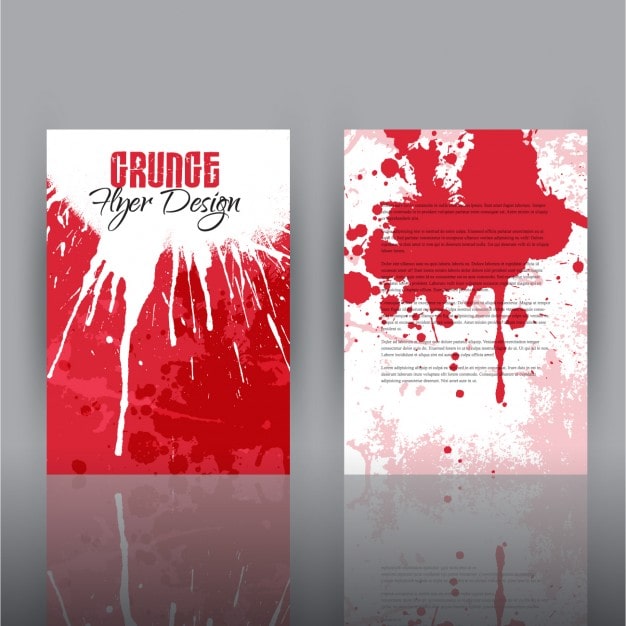 Vector gratuito plantilla de flyer con diseño grunge