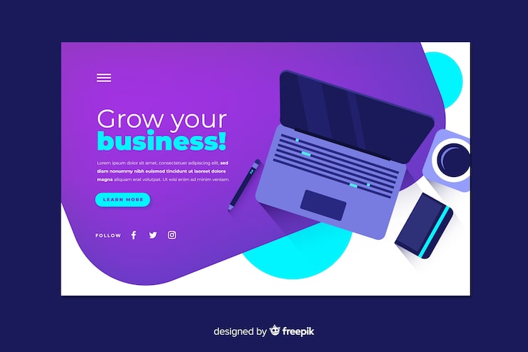 Vector gratuito plantilla de landing page de negocios