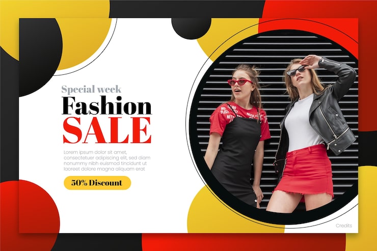 Vector gratuito plantilla de landing page de rebajas de moda