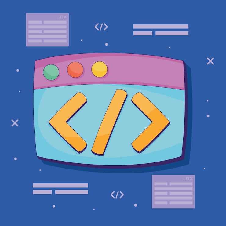 Vector gratuito plantilla de página web con código