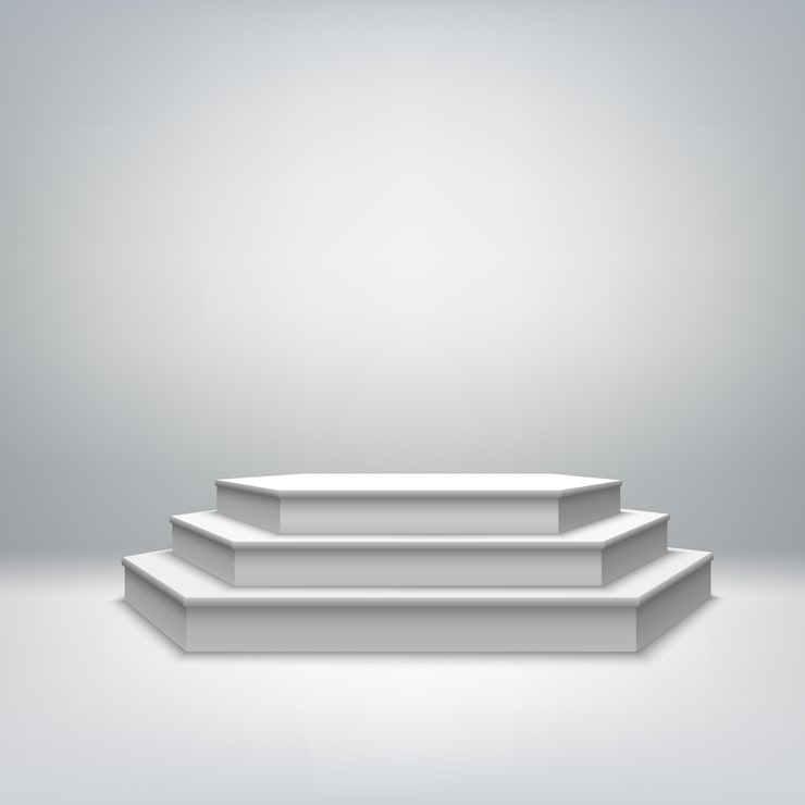 Vector gratuito podio blanco etapa en blanco