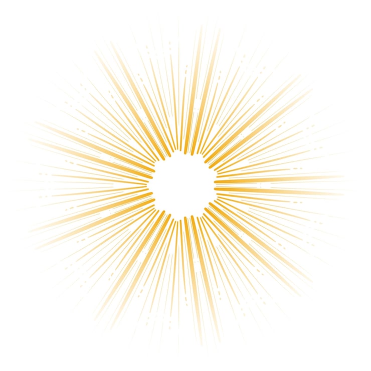 Vector gratuito los rayos de sol modernos líneas naranjas sobre fondo blanco