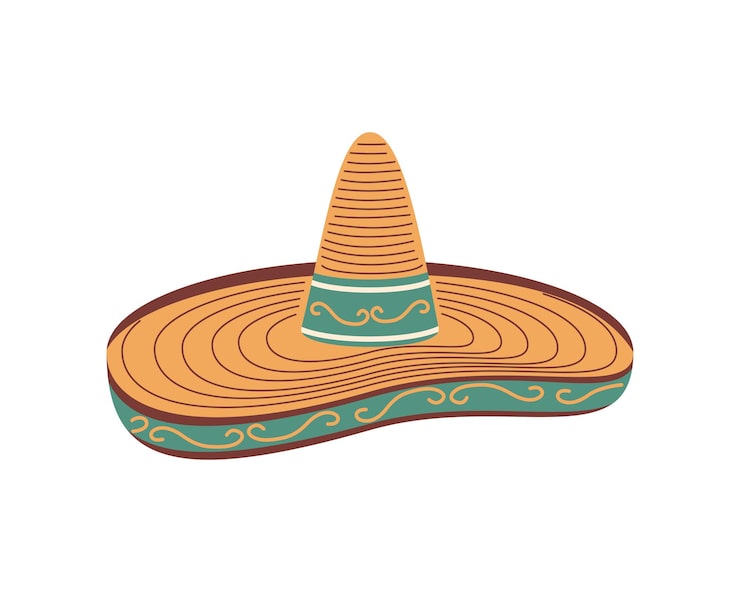 Vector gratuito revolución mexicana sombrero tradicional ilustración aislada