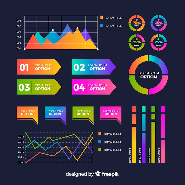 Vector gratuito set de elementos de infografías