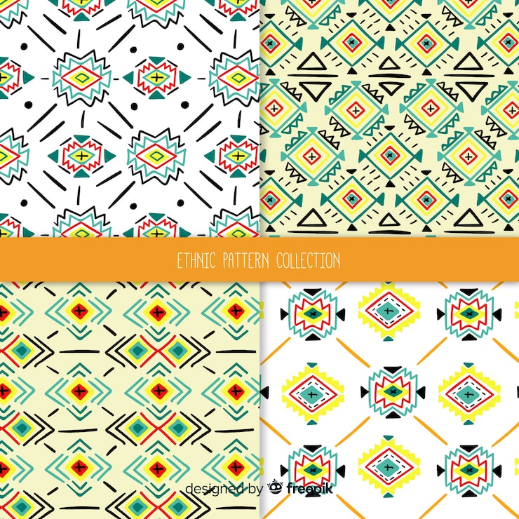 Vector gratuito set de estampados étnicos