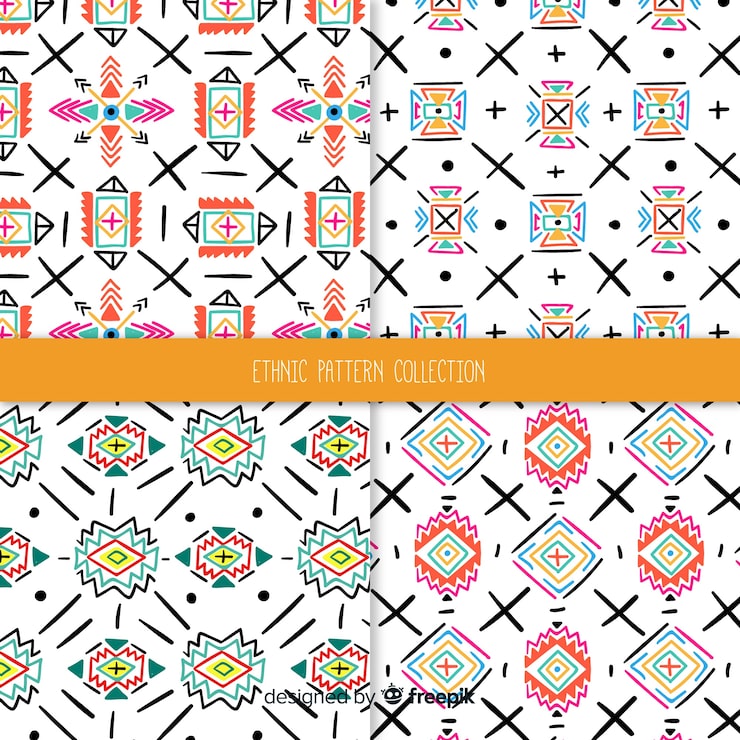 Vector gratuito set de estampados étnicos