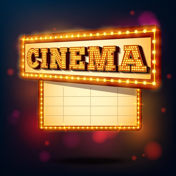 Vector gratuito signo de cine retro