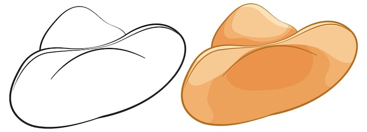 Vector gratuito sketch y ilustración de sombreros de vaquero