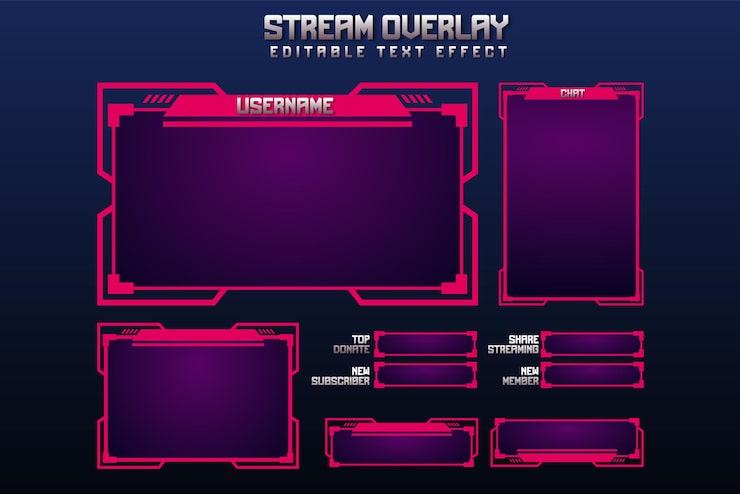 Vector gratuito streaming overlay twitch gaming