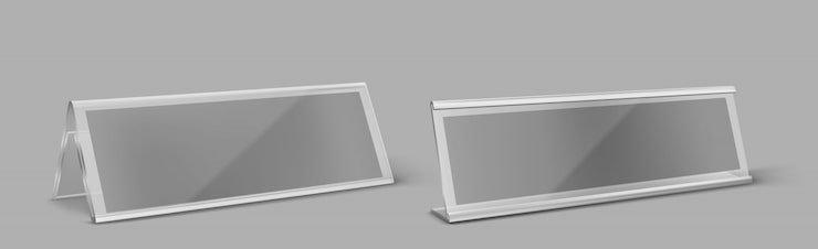 Vector gratuito tarjetero de mesa de plástico transparente