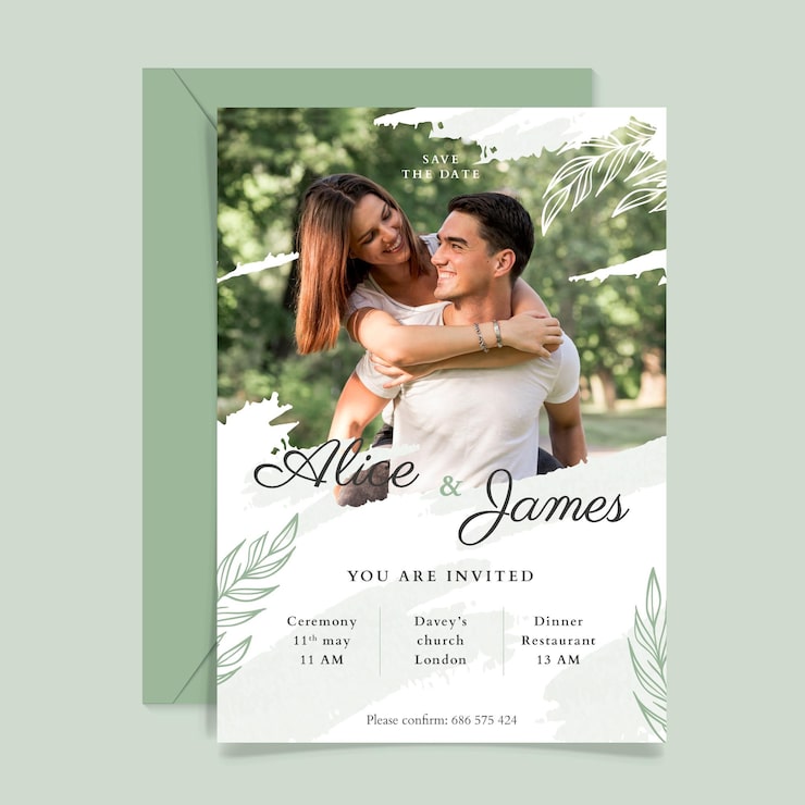 Vector gratuito tema de plantilla de invitación de boda